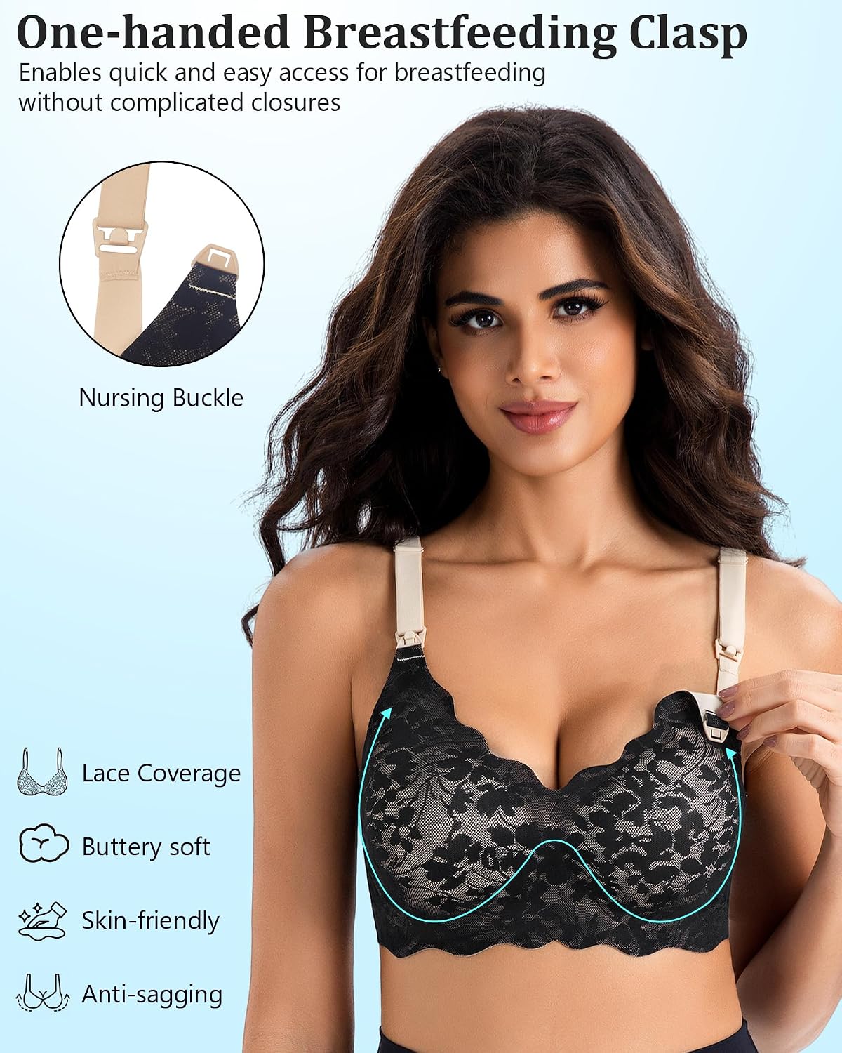 Momfree Buttery Soft Lace Maternity Nursing Bra — image 2
