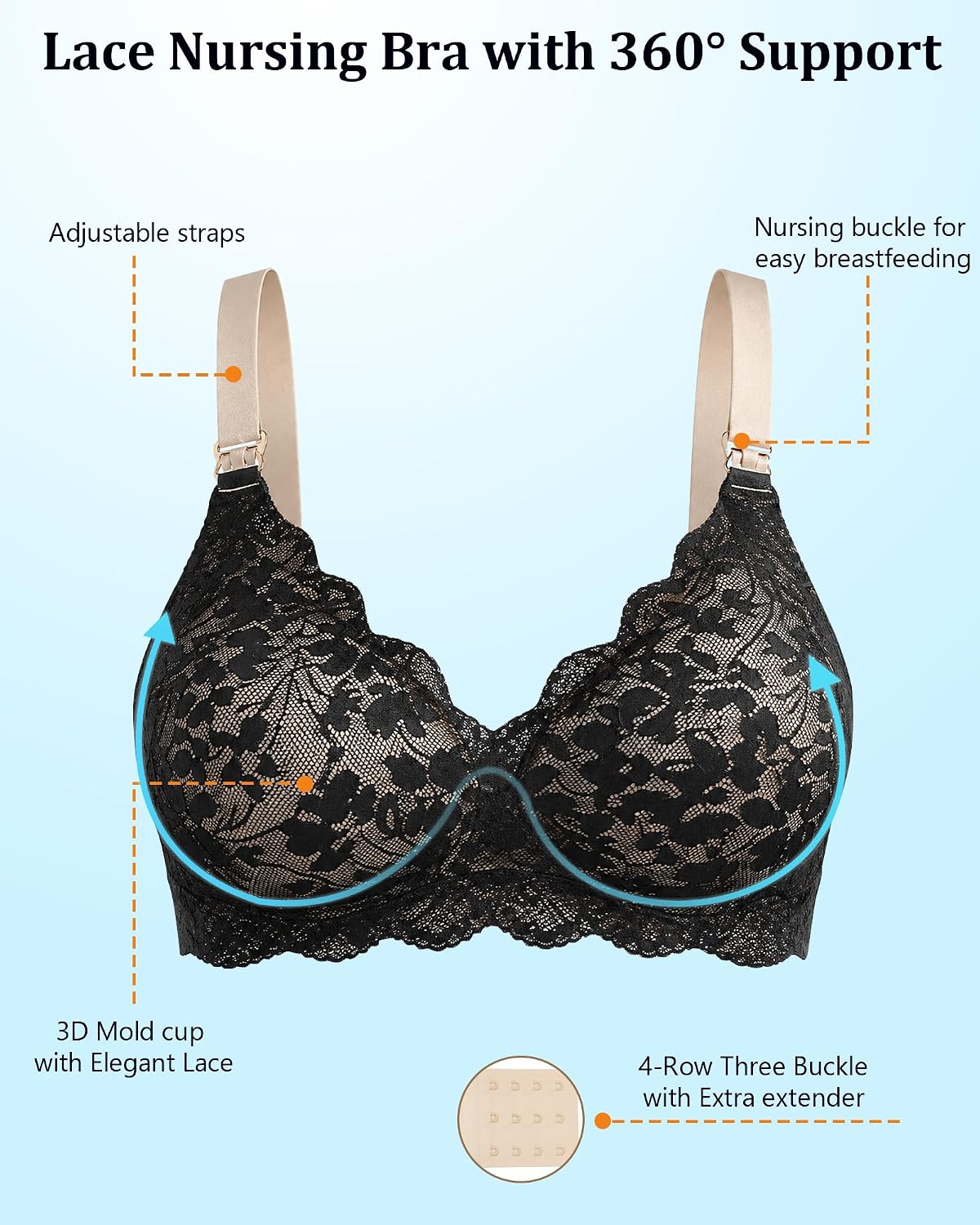 Momfree Buttery Soft Lace Maternity Nursing Bra — image 4