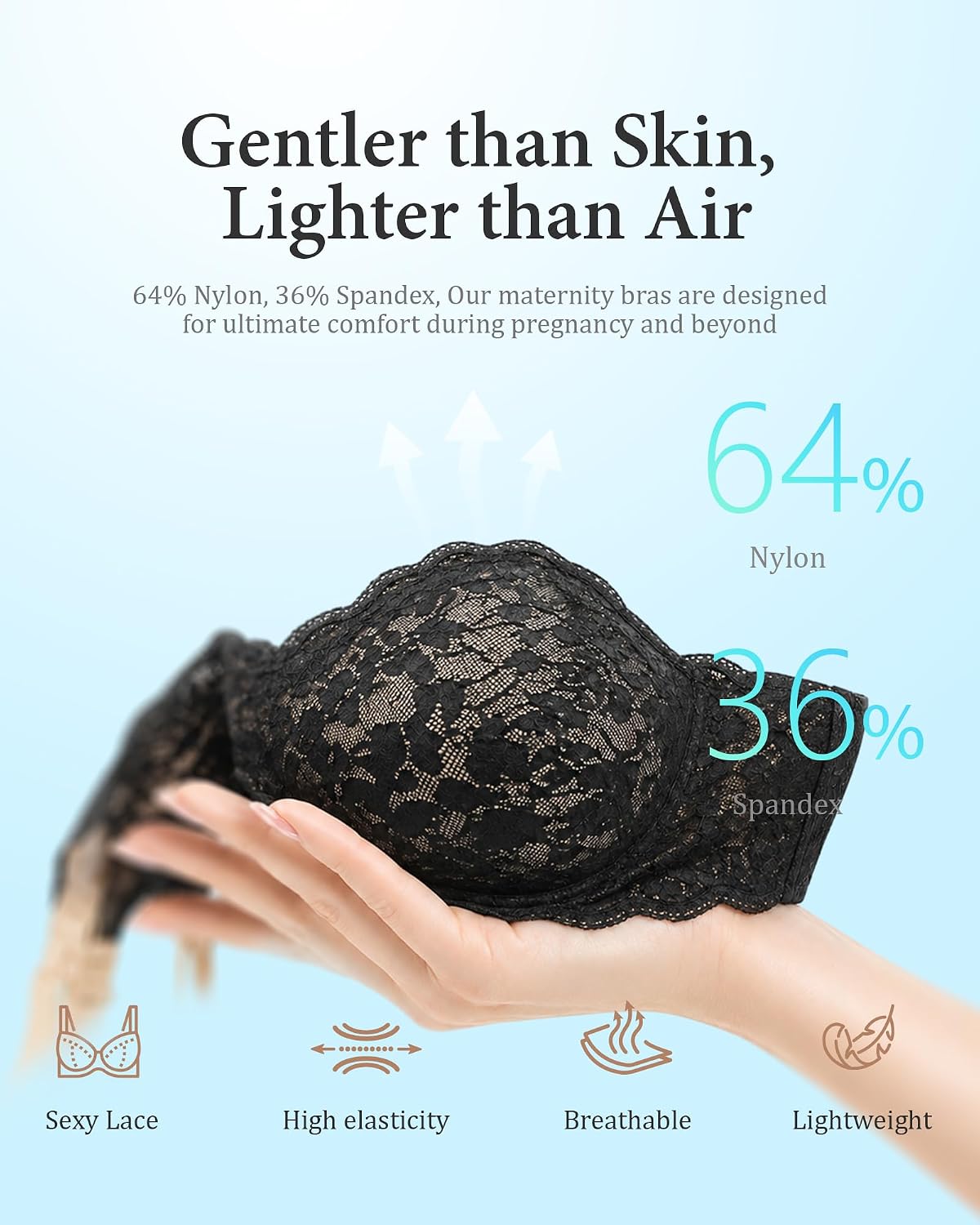 Momfree Buttery Soft Lace Maternity Nursing Bra — image 7