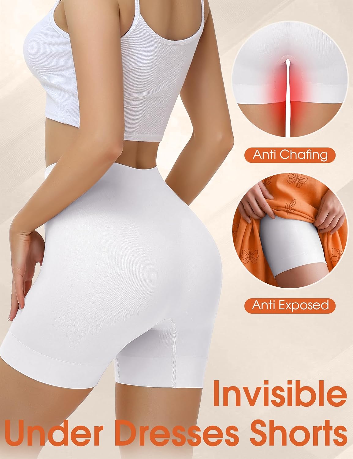Niceuare 3-Pack Seamless Anti-Chafing Slip Shorts — image 3