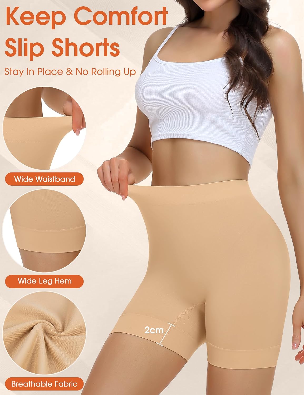 Niceuare 3-Pack Seamless Anti-Chafing Slip Shorts — image 4