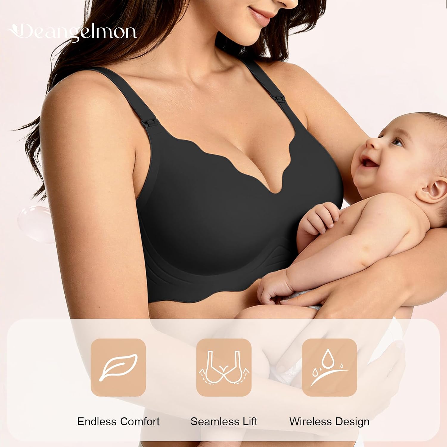 DEANGELMON Seamless Maternity Nursing Bra with Support — image 2