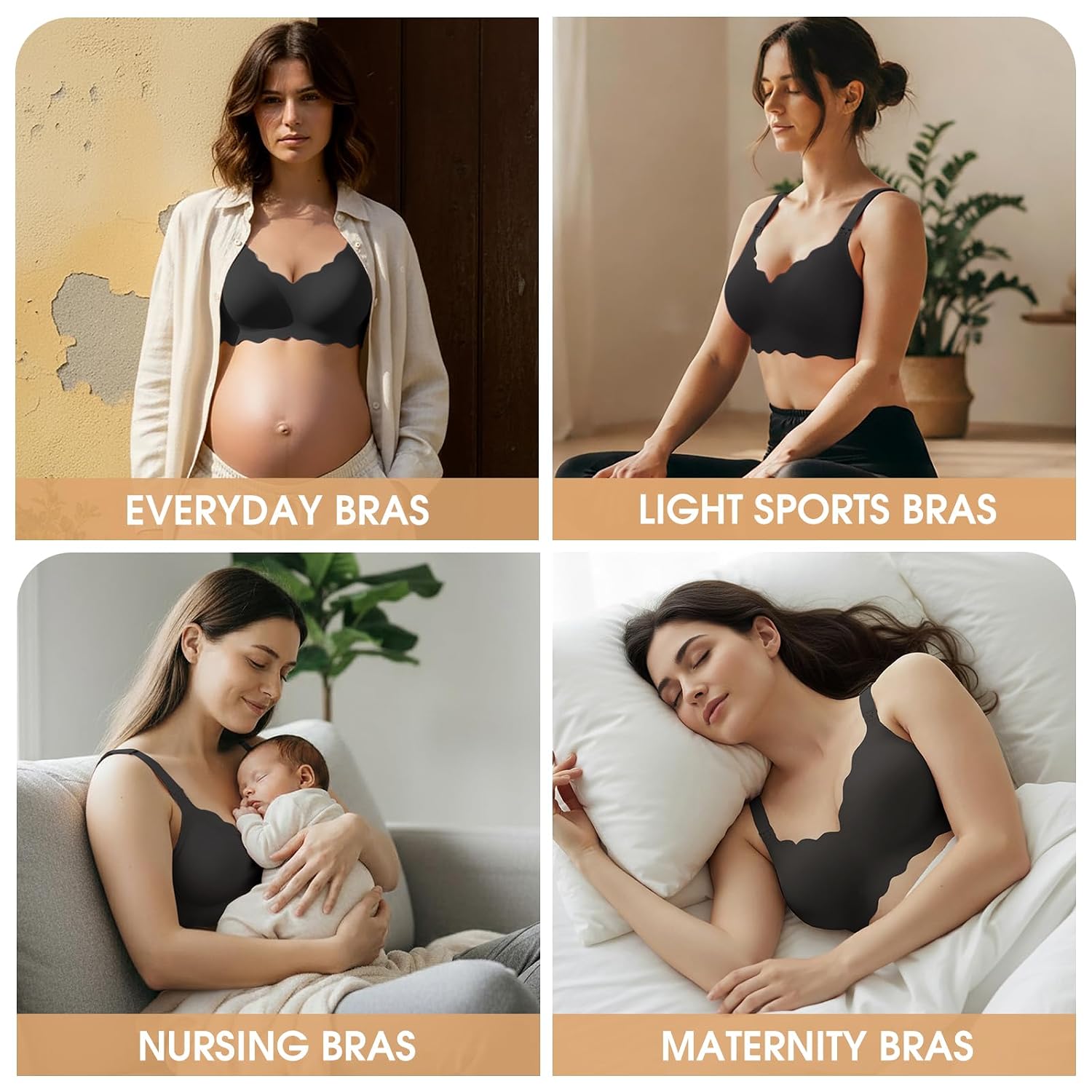 DEANGELMON Seamless Maternity Nursing Bra with Support — image 5