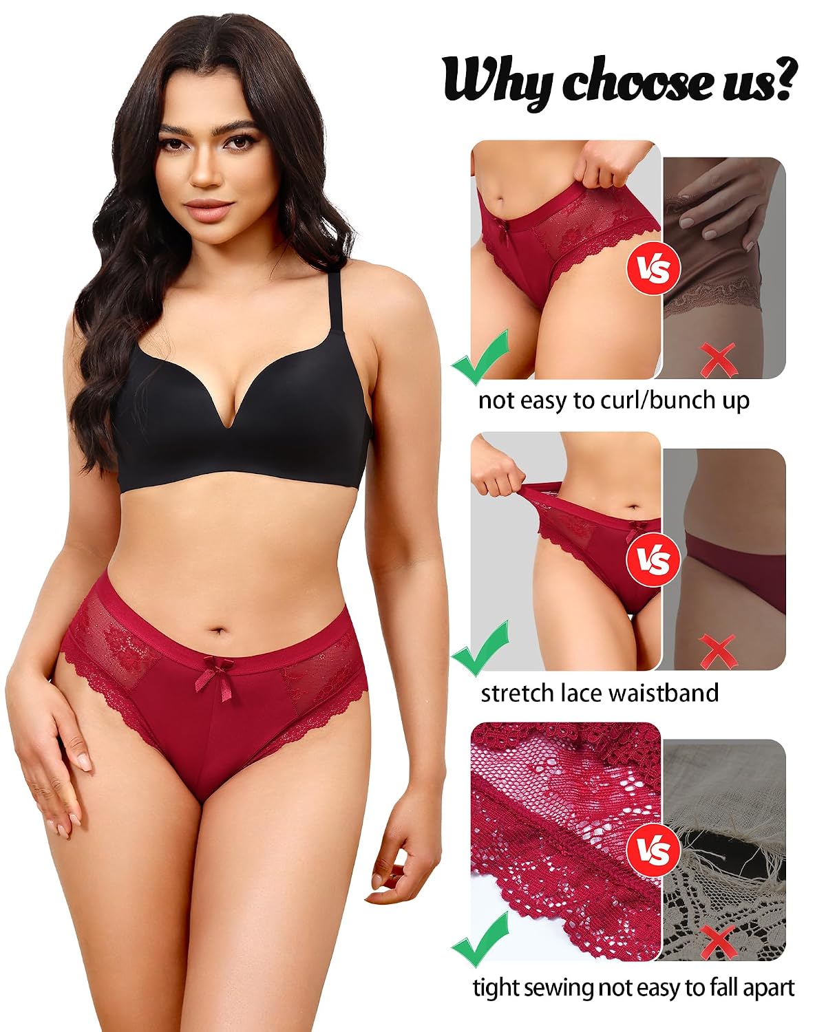 LEVAO Lace Cheeky Bikini Panties 5-Pack — image 4