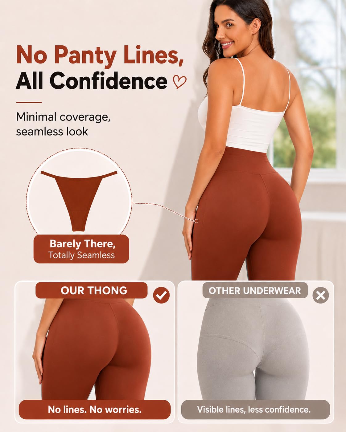 FINETOO 8-Pack Cotton Thongs for Women — image 6
