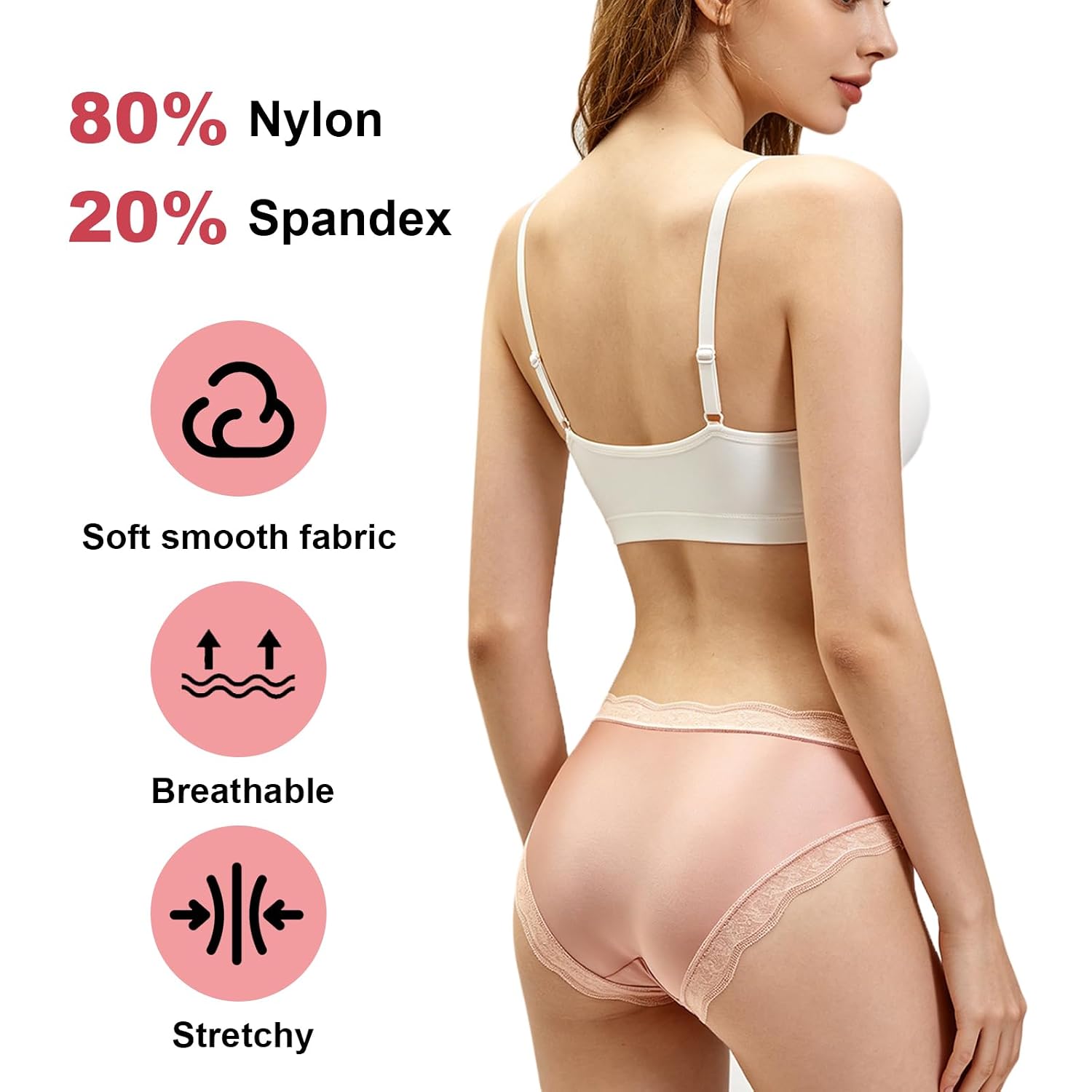 Youngsing Women's Satin Lace Bikini Panties 6-Pack — image 5