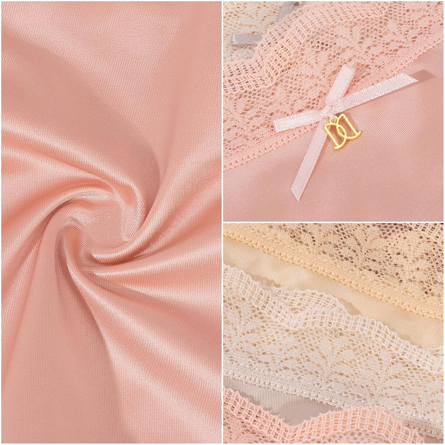 Youngsing Women's Satin Lace Bikini Panties 6-Pack — image 8