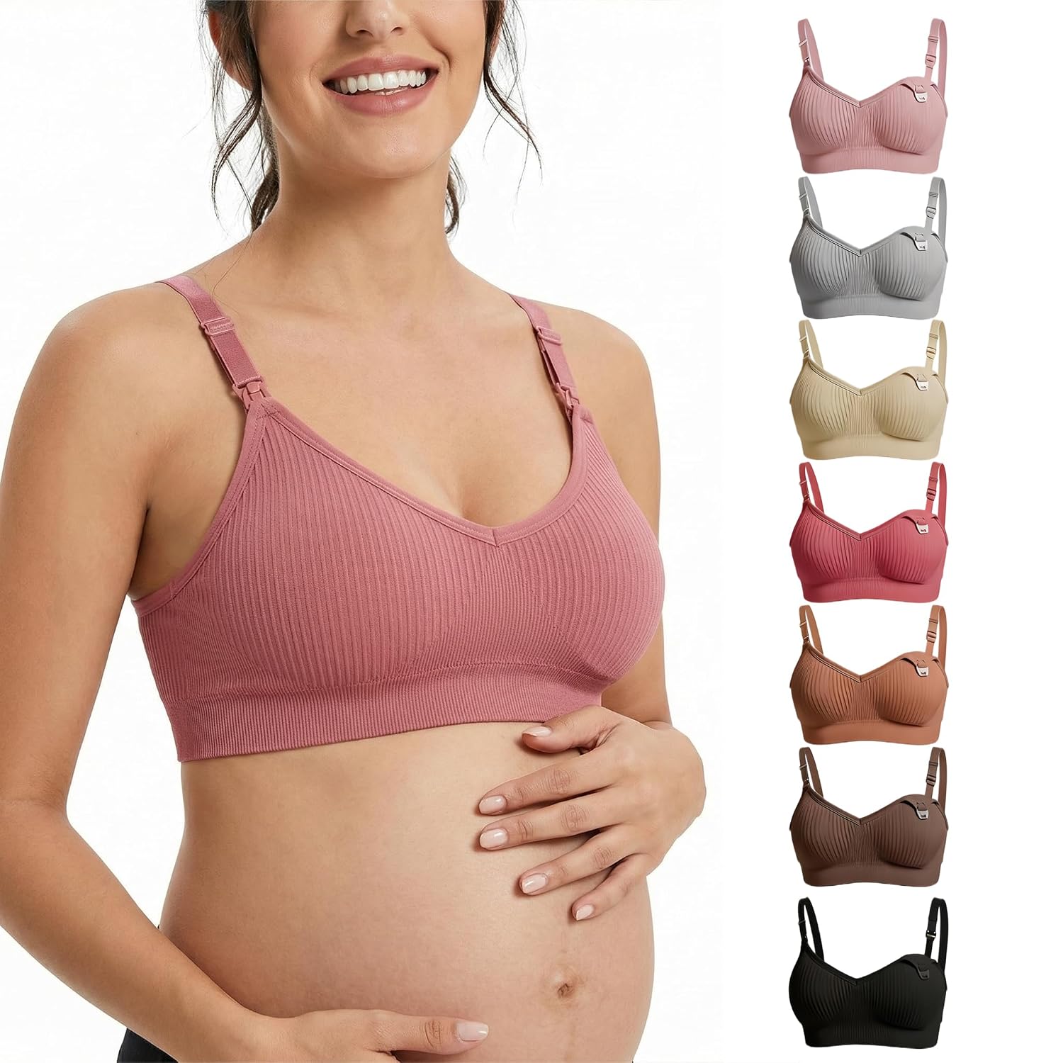 SOFINAIREA 7-Pack Seamless Wireless Nursing Bra