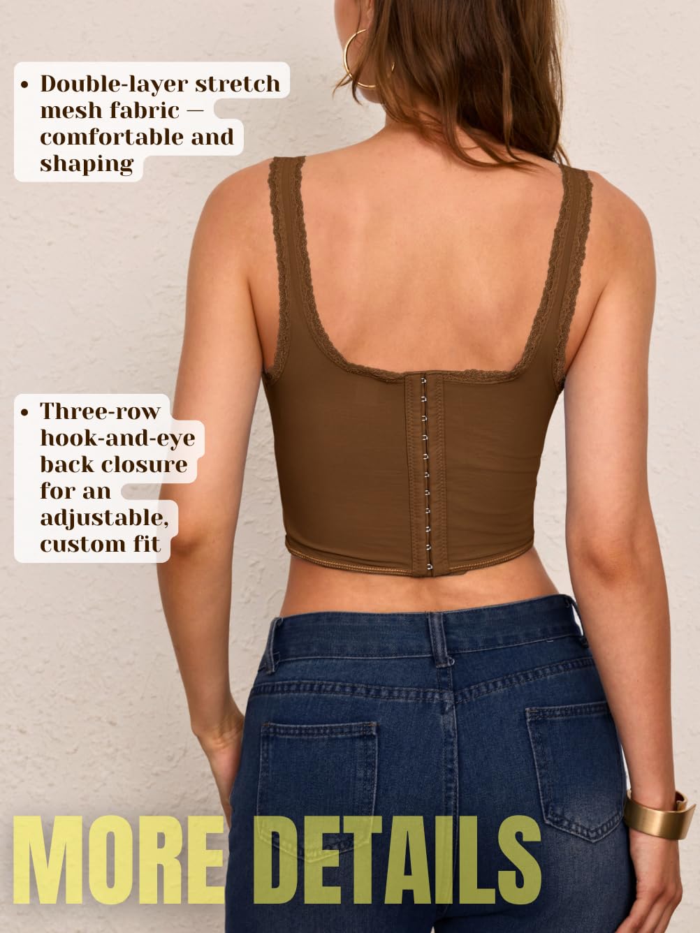 ChiaoLezhee V-Neck Lace Crop Corset Top — image 3