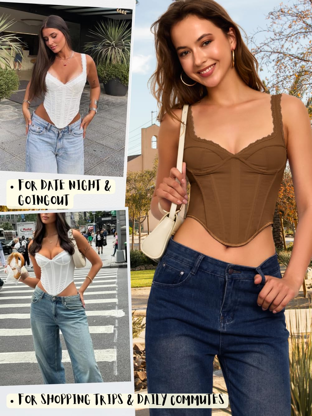 ChiaoLezhee V-Neck Lace Crop Corset Top — image 5
