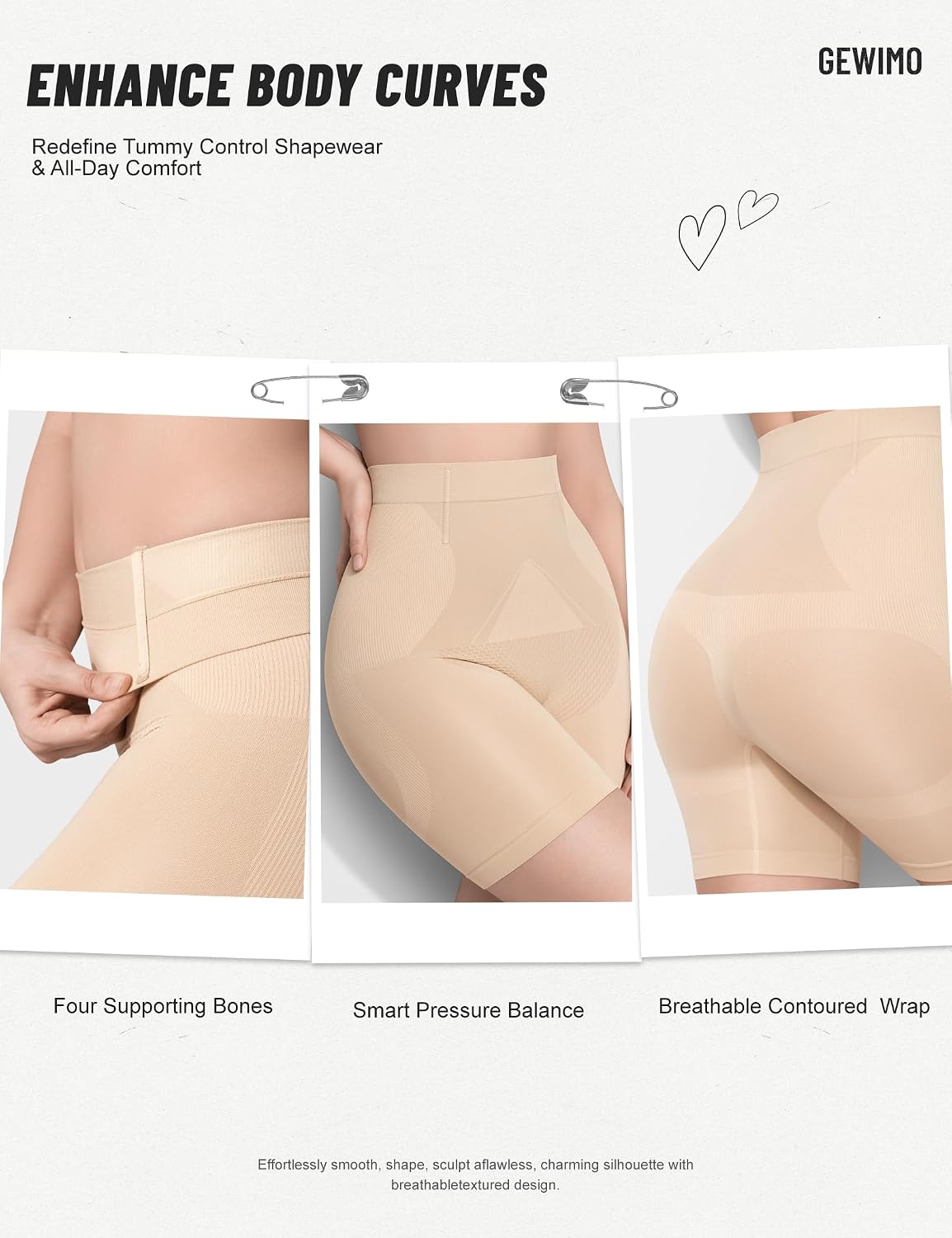 GEWIMO High Waist Tummy Control Shapewear Shorts — image 3