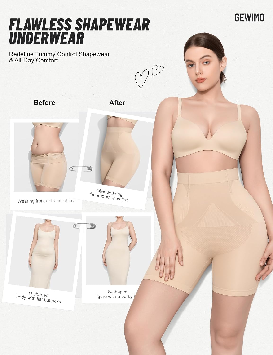 GEWIMO High Waist Tummy Control Shapewear Shorts — image 4