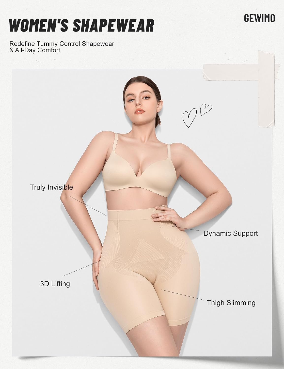 GEWIMO High Waisted Shapewear Shorts for Women — image 2