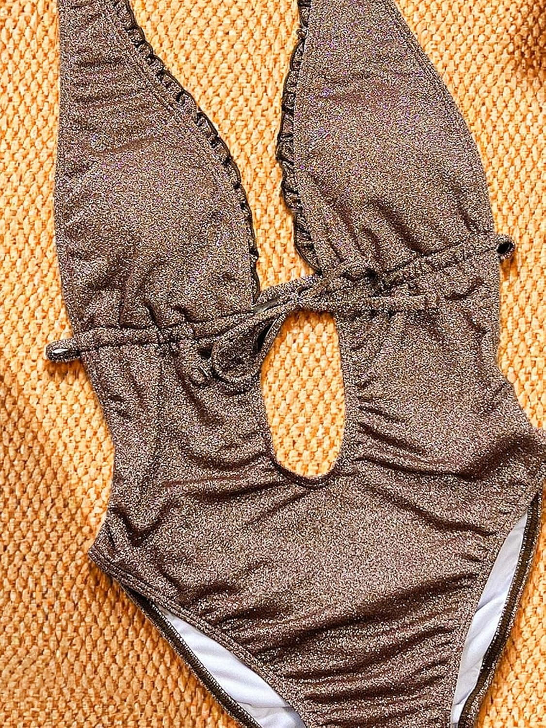 ZYCCIOTTO Glitter Halter Deep V Monokini — image 4