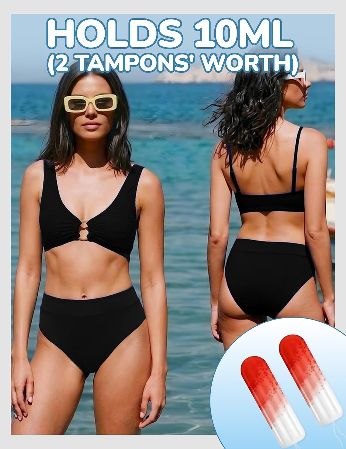 Yorvian High Waisted Period Swim Bottoms — image 3