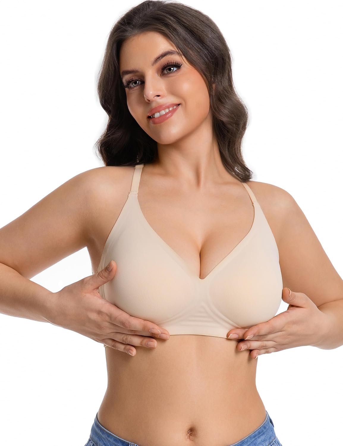 Lusait Women's Wireless Lace Racerback Push Up Bra — image 2