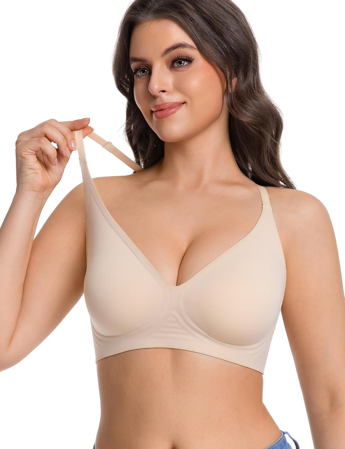Lusait Women's Wireless Lace Racerback Push Up Bra — image 3