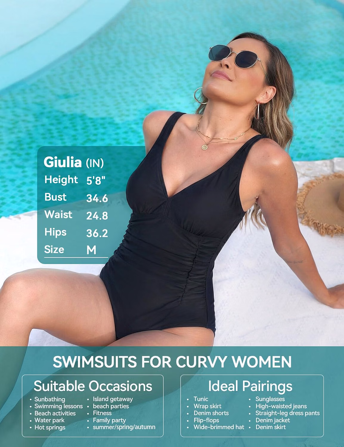 HUICHANG Tummy Control Ruched One Piece Swimsuit — image 5