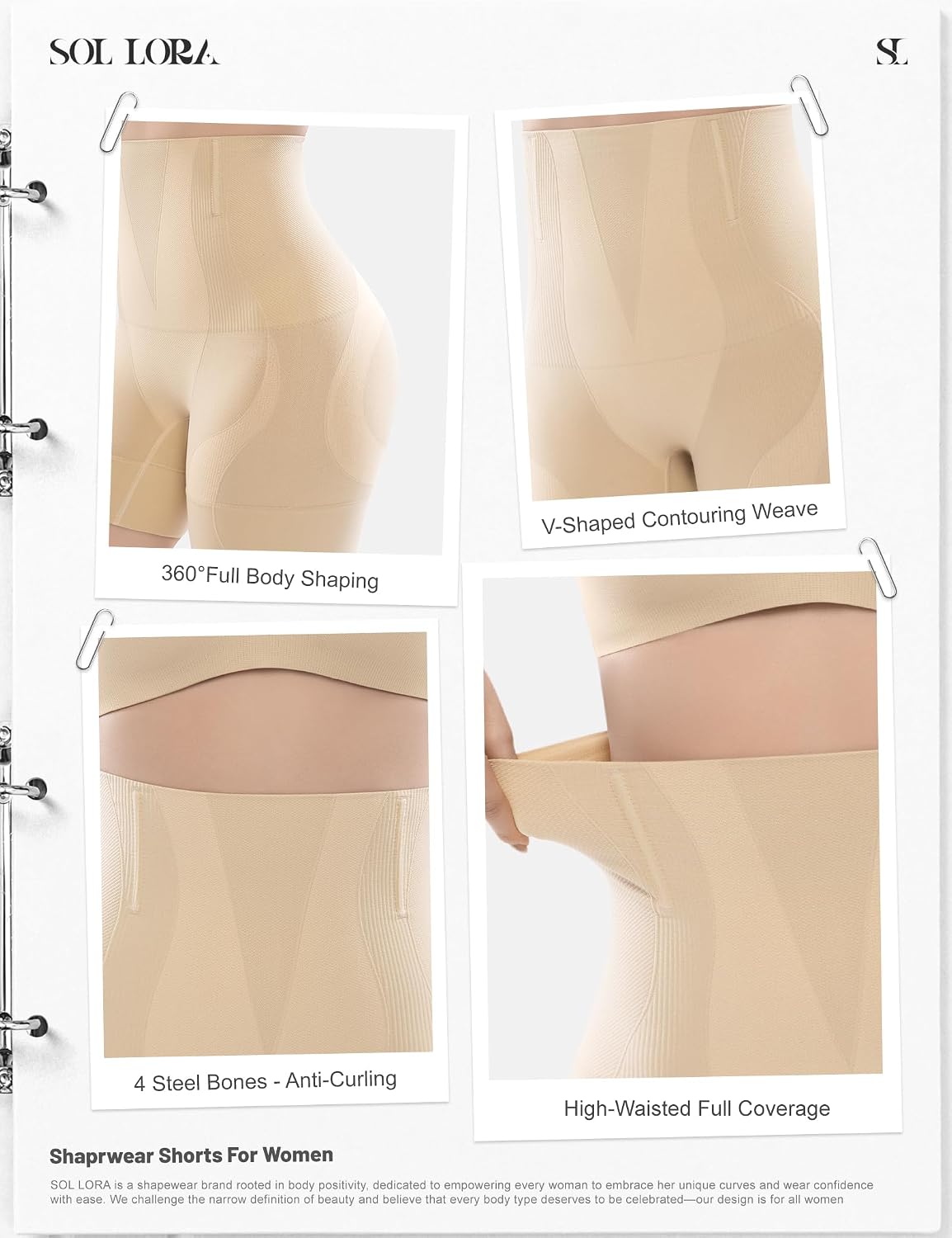 SOL LORA High Waisted Tummy Control Shapewear Shorts — image 2
