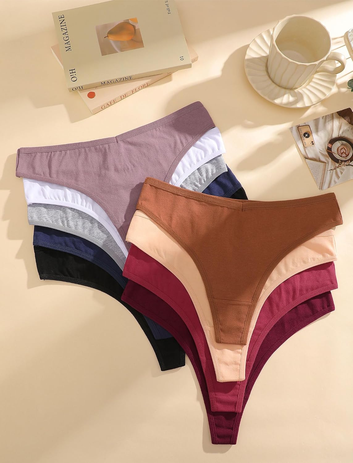 Sth Big Cotton V-Waist Thong 9 Pack — image 3