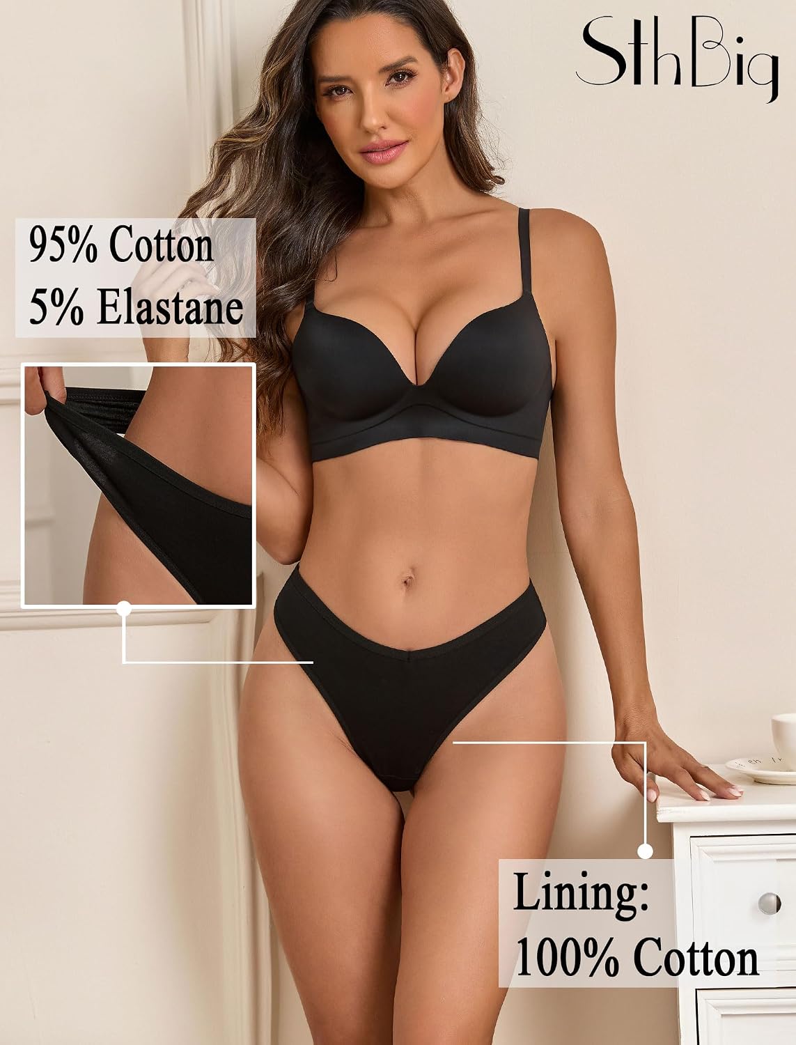 Sth Big Cotton V-Waist Thong 9 Pack — image 4