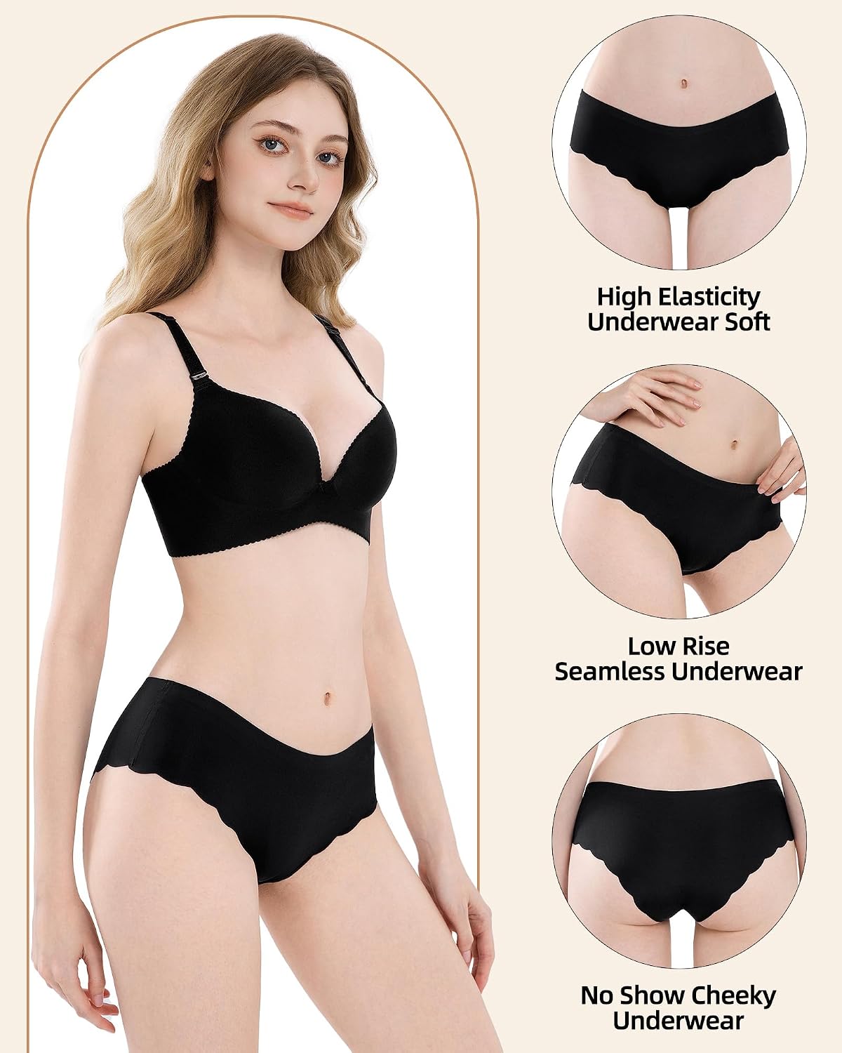 Gleedeal Seamless No Show Bikini Panties 6-Pack — image 3