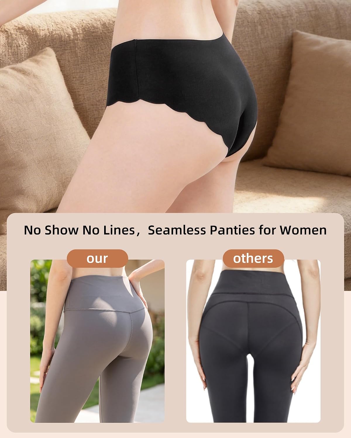 Gleedeal Seamless No Show Bikini Panties 6-Pack — image 5