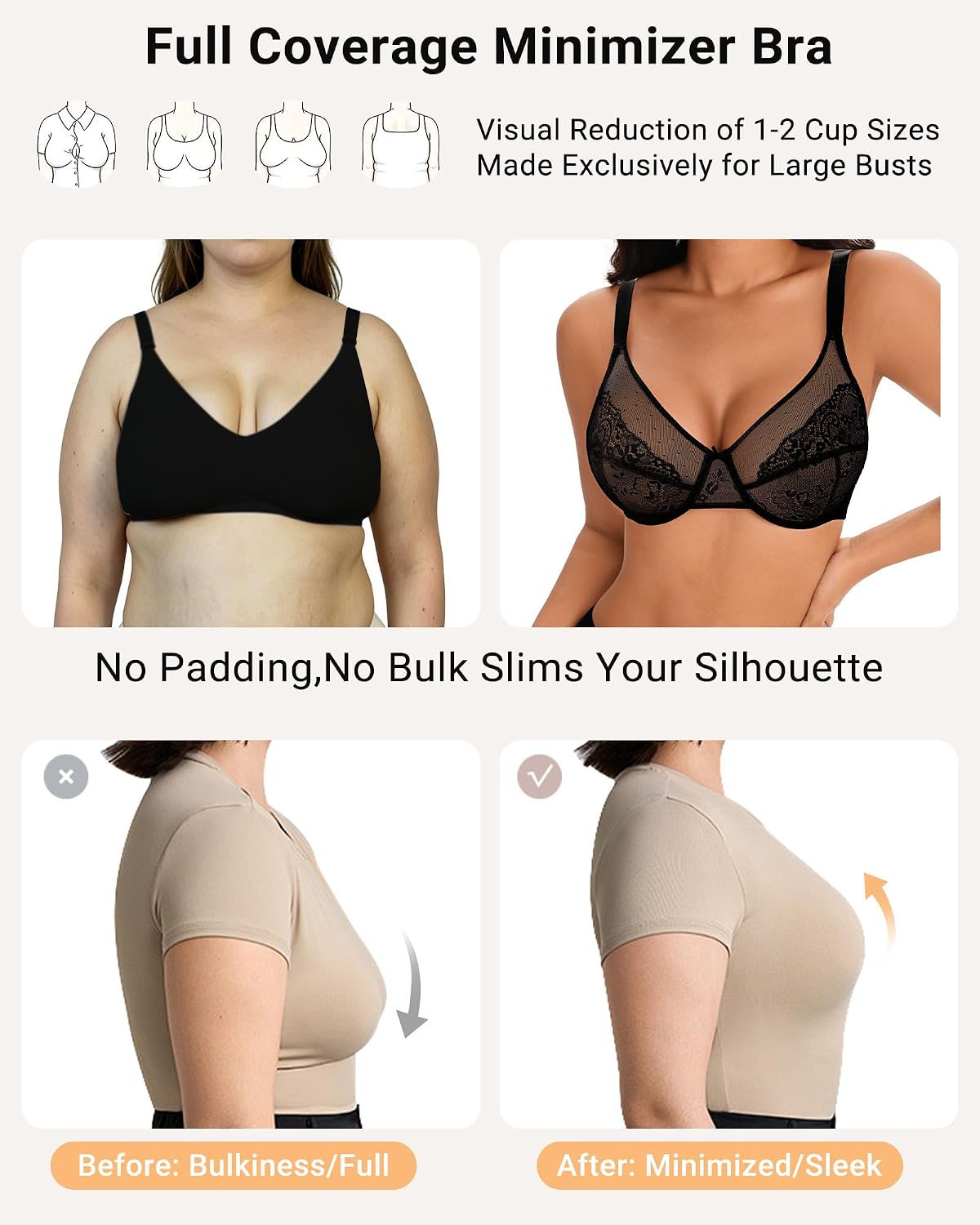 As Fairy Minimizer Bra Unlined Lace Full Coverage — image 5