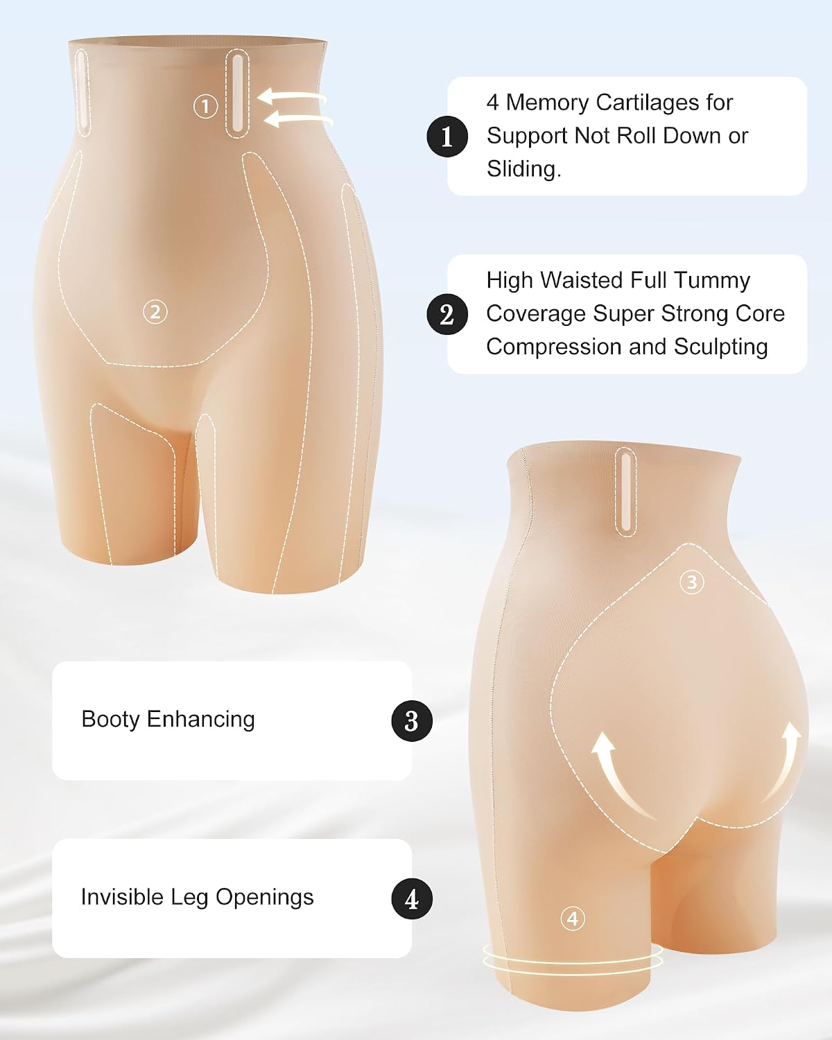 LEVAO High Waisted Seamless Slip Shorts — image 2