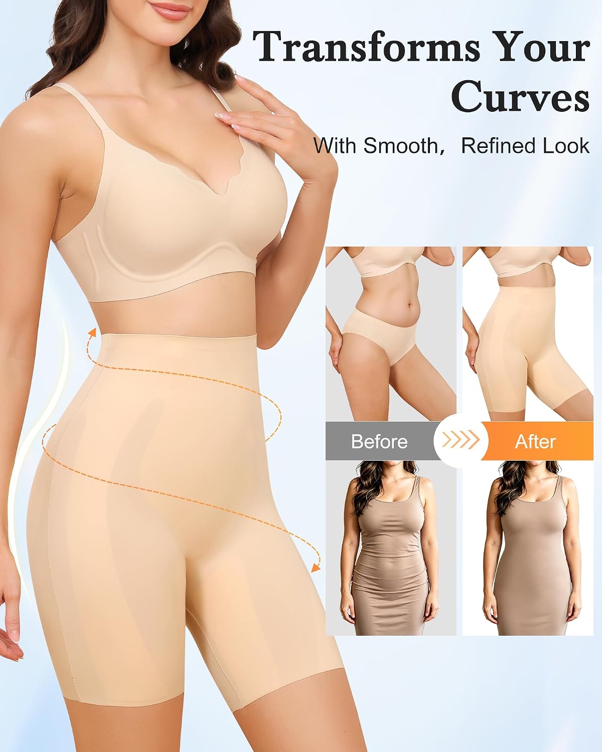 LEVAO High Waisted Seamless Slip Shorts — image 3
