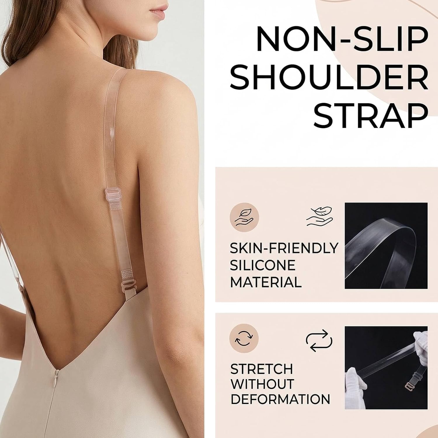 HotGains Adjustable Clear Bra Straps — image 3