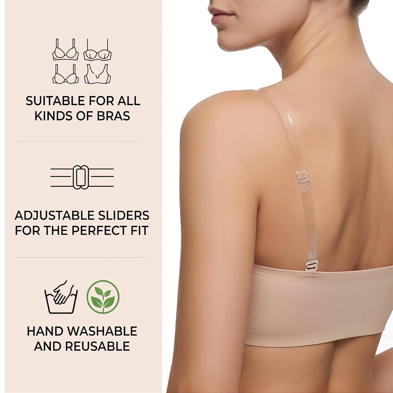 HotGains Adjustable Clear Bra Straps — image 5