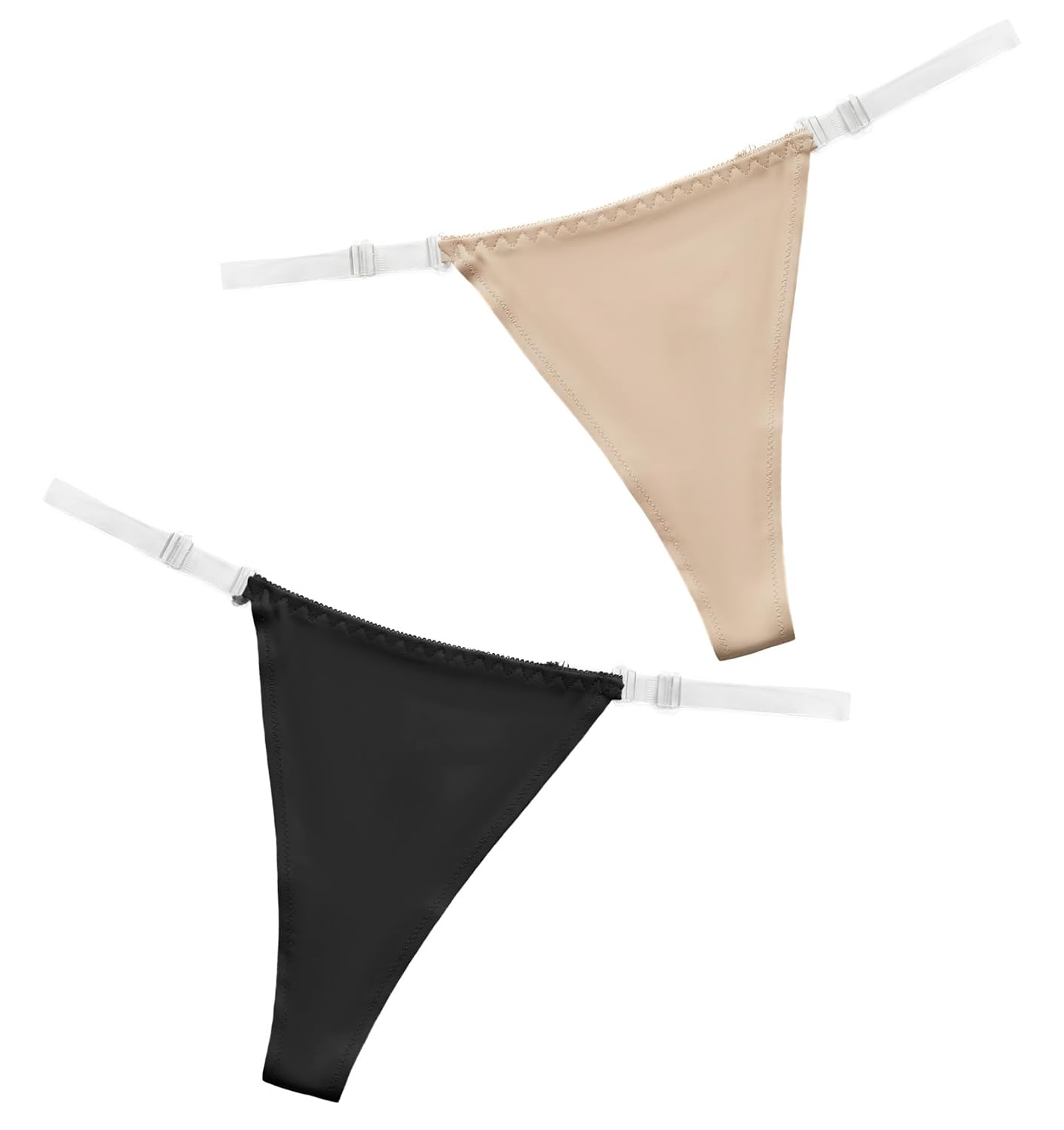 ValueBargain 2-Pack Clear Strap Invisible G-String Thong