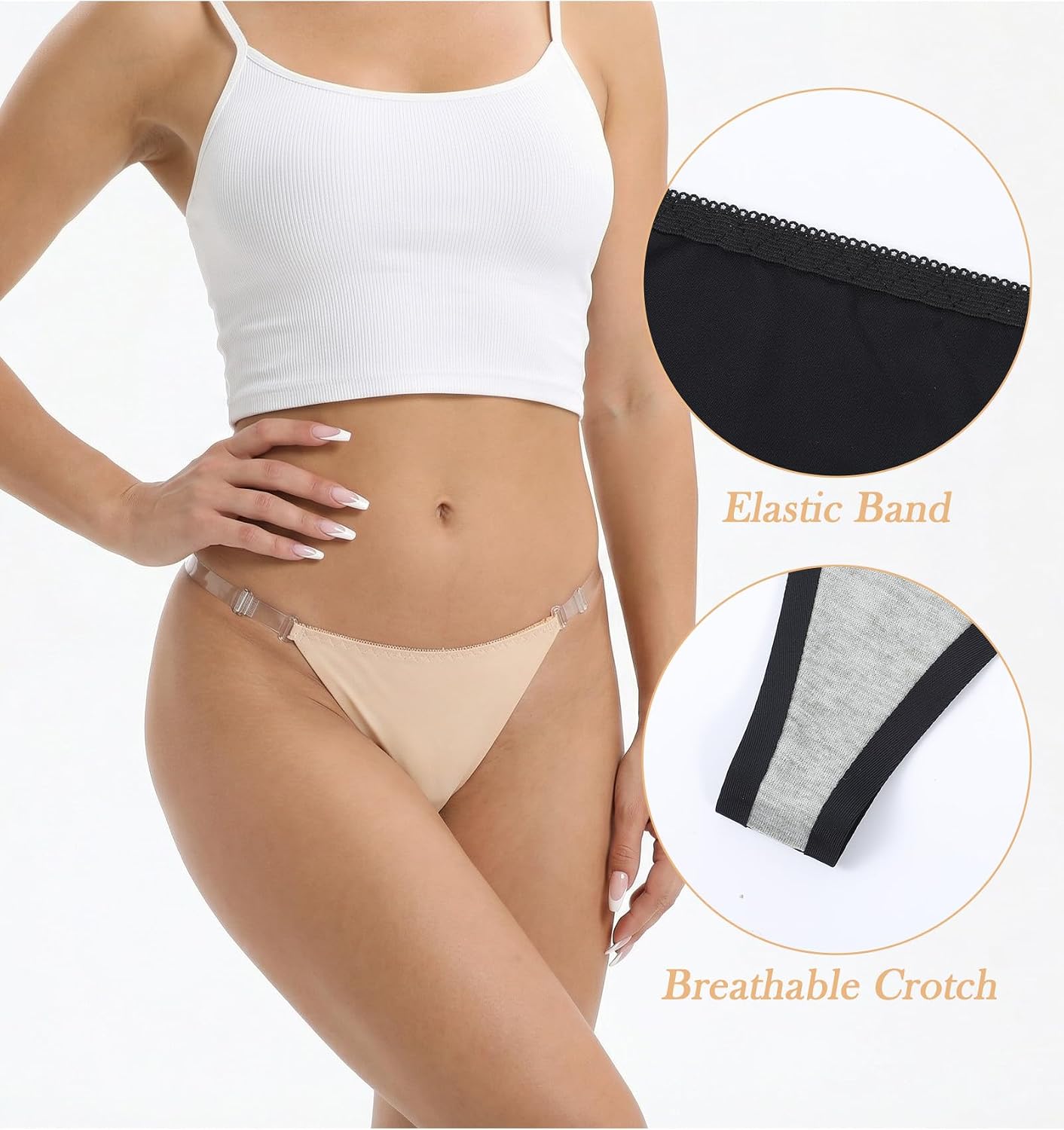 ValueBargain 2-Pack Clear Strap Invisible G-String Thong — image 5