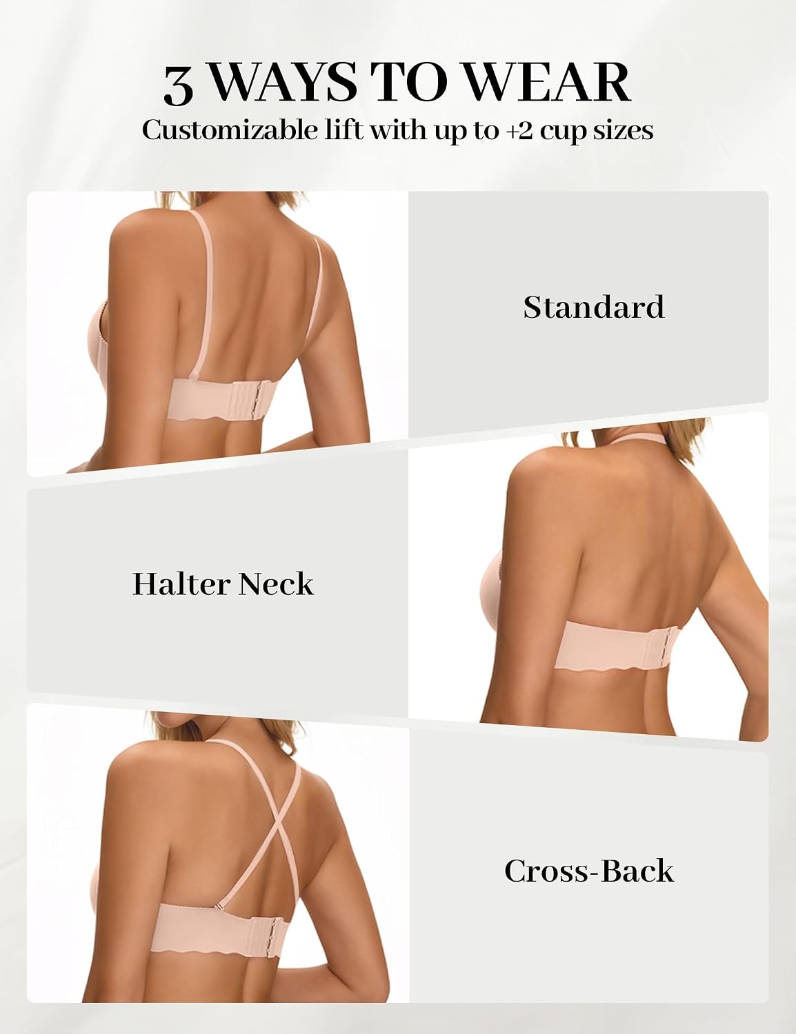 LUCKMEEY Wireless Push Up Lace-Up Bra for Women — image 4