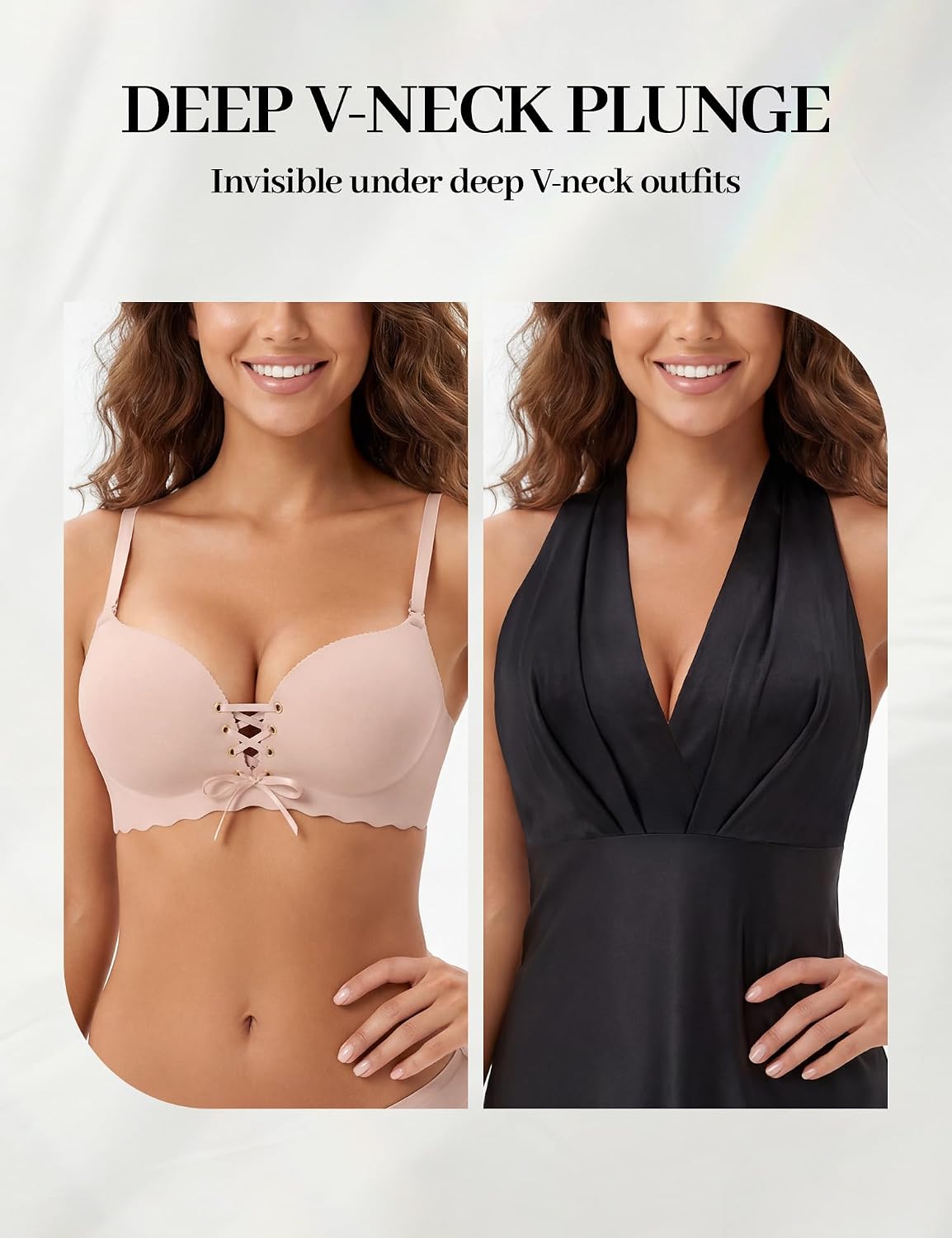 LUCKMEEY Wireless Push Up Lace-Up Bra for Women — image 5