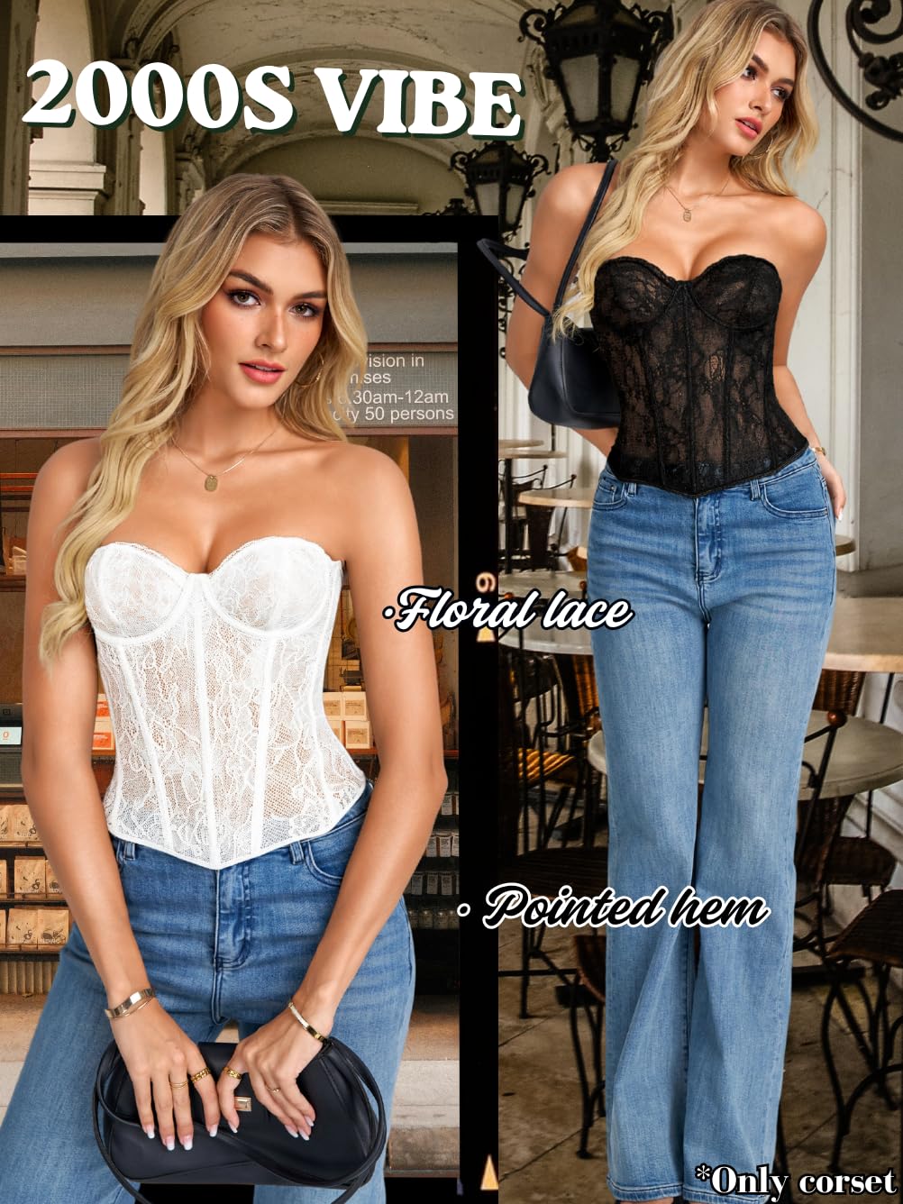 ChiaoLezhee Floral Lace Strapless Corset Bustier — image 4