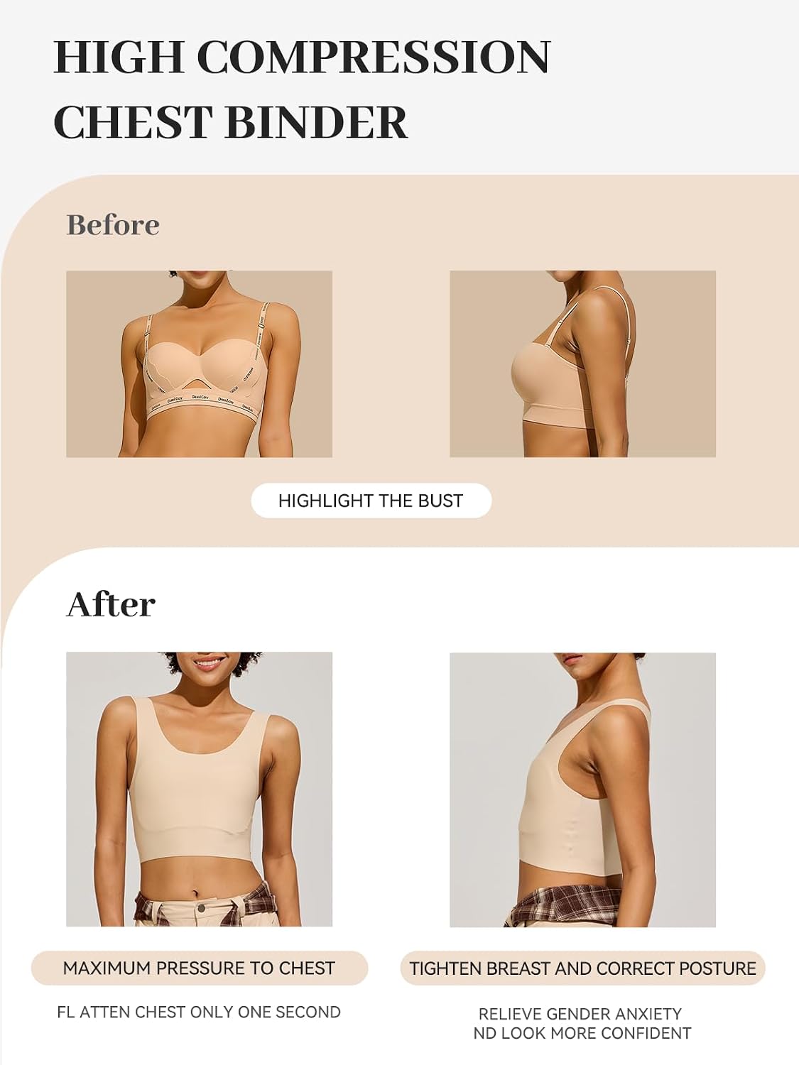 Tellive Chest Binder for Women Large Breasts — image 3