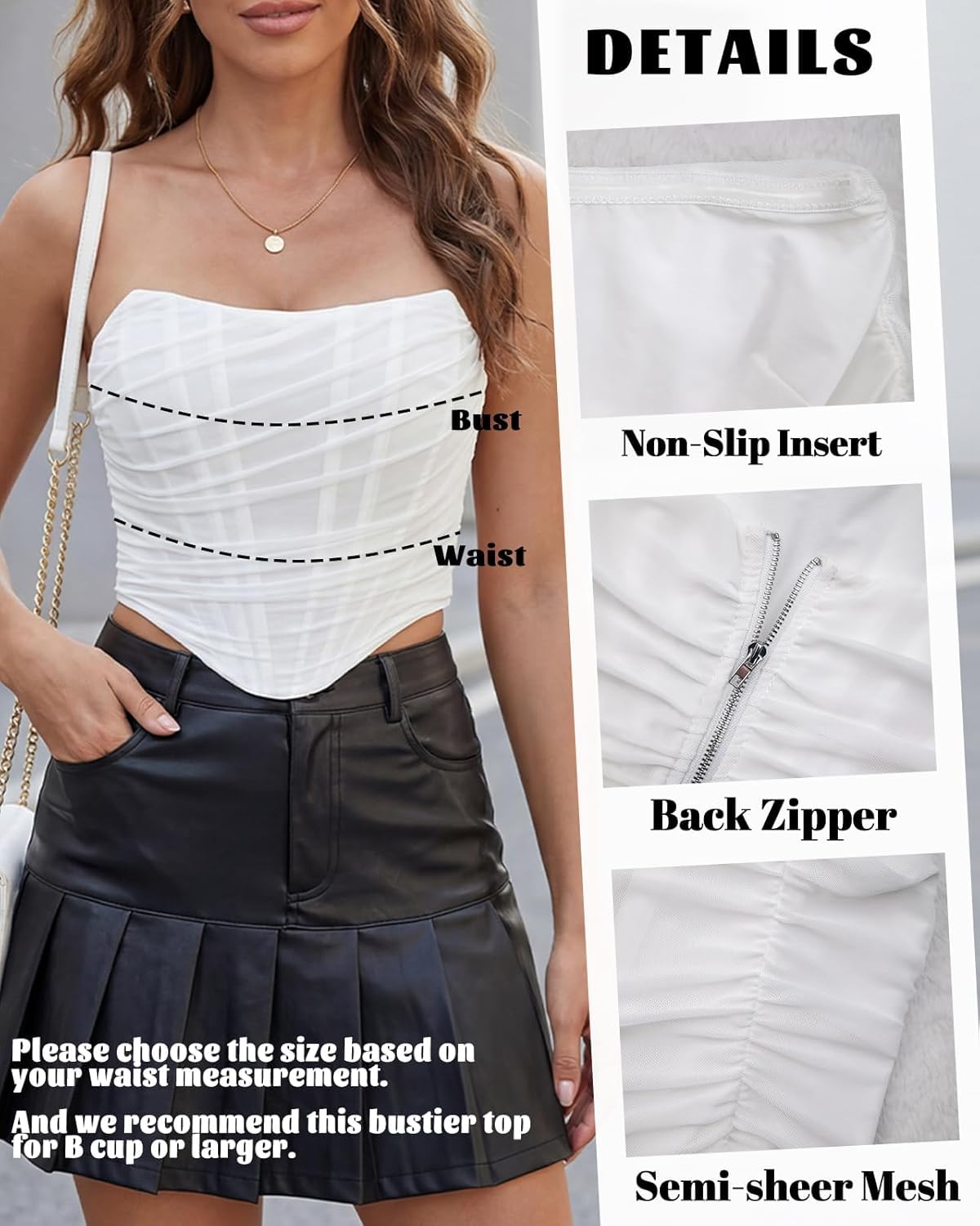 Amy Babe Vintage Mesh Strapless Corset Top — image 5