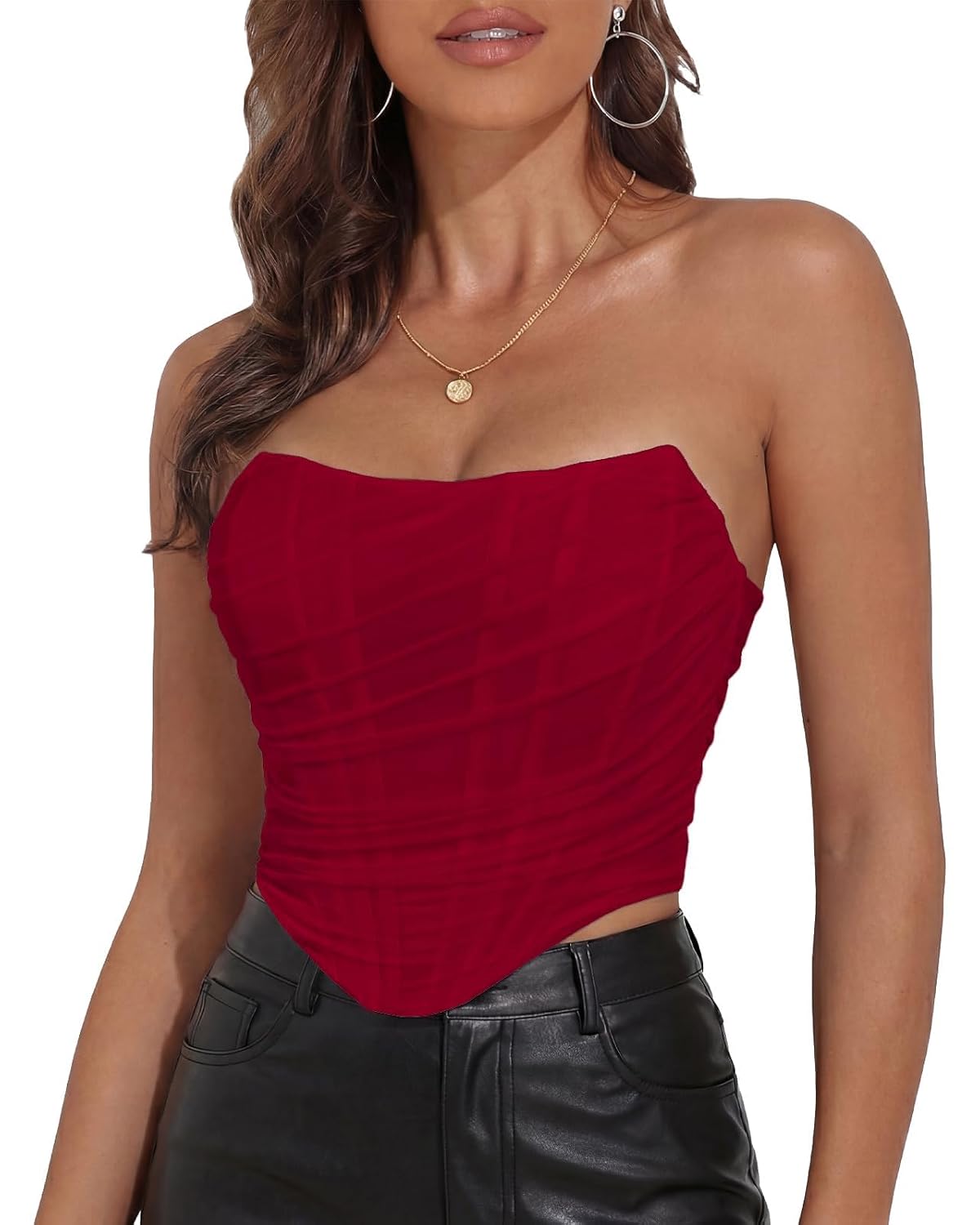 Amy Babe Vintage Mesh Strapless Corset Top — image 7