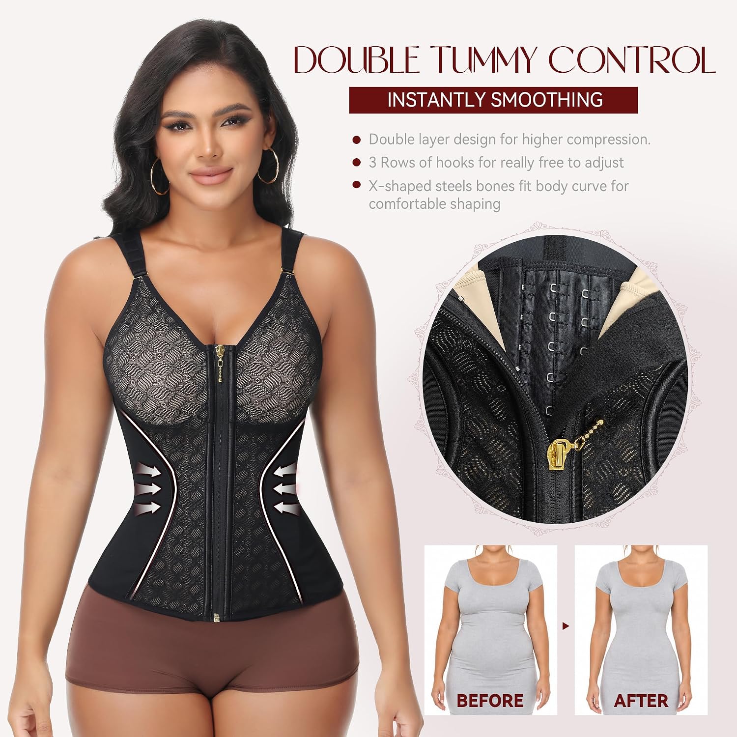 SHAPSHE Waist Trainer with Bra and Steel Bones — image 2