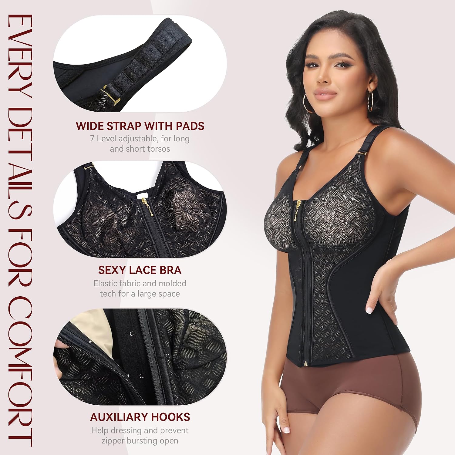 SHAPSHE Waist Trainer with Bra and Steel Bones — image 4