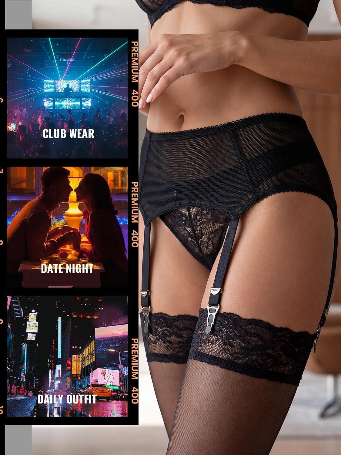 Eagerlove Plus Size Sheer Mesh Garter Belt — image 5