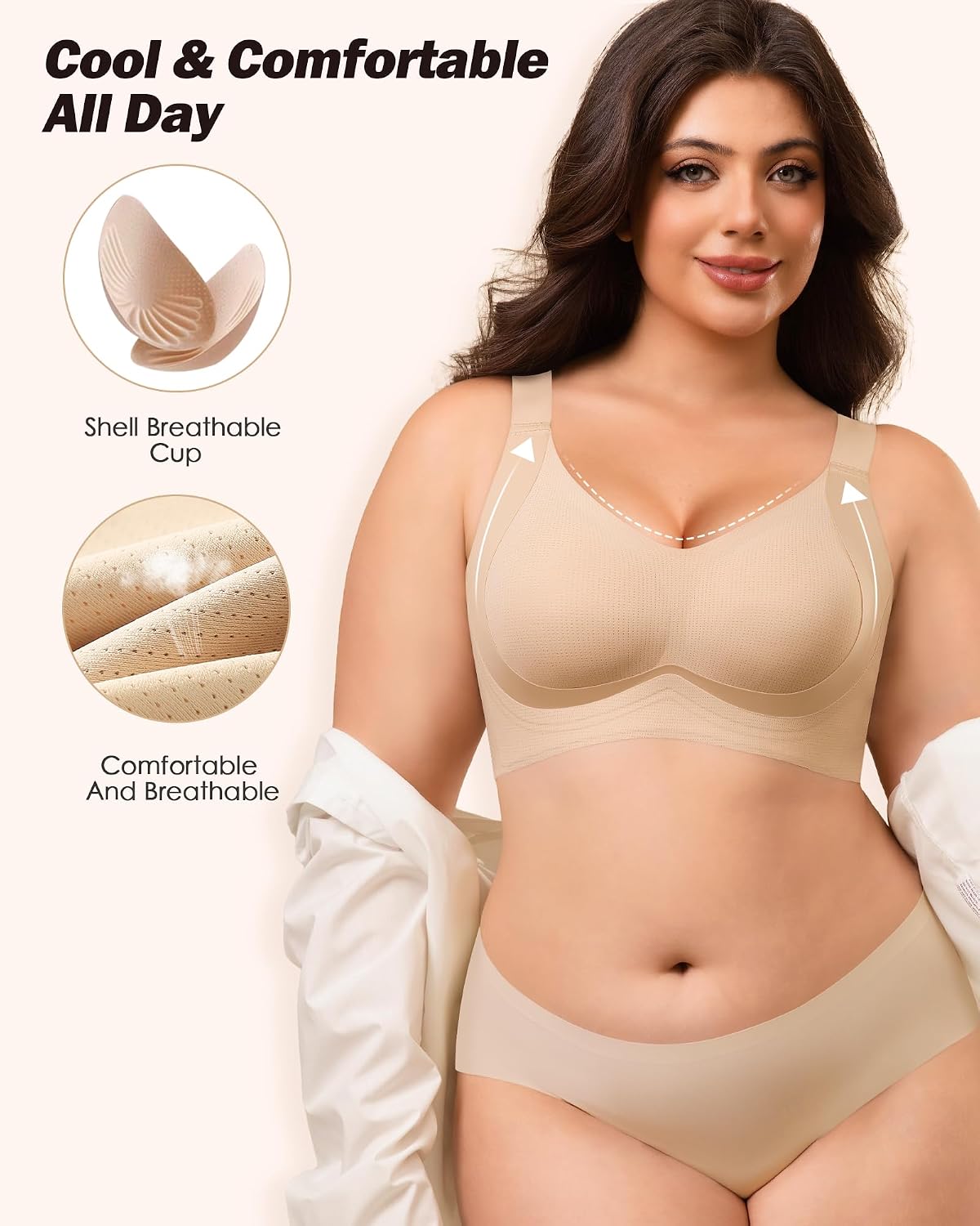 As Fairy Plus Size Wireless Full Coverage Bra — image 3