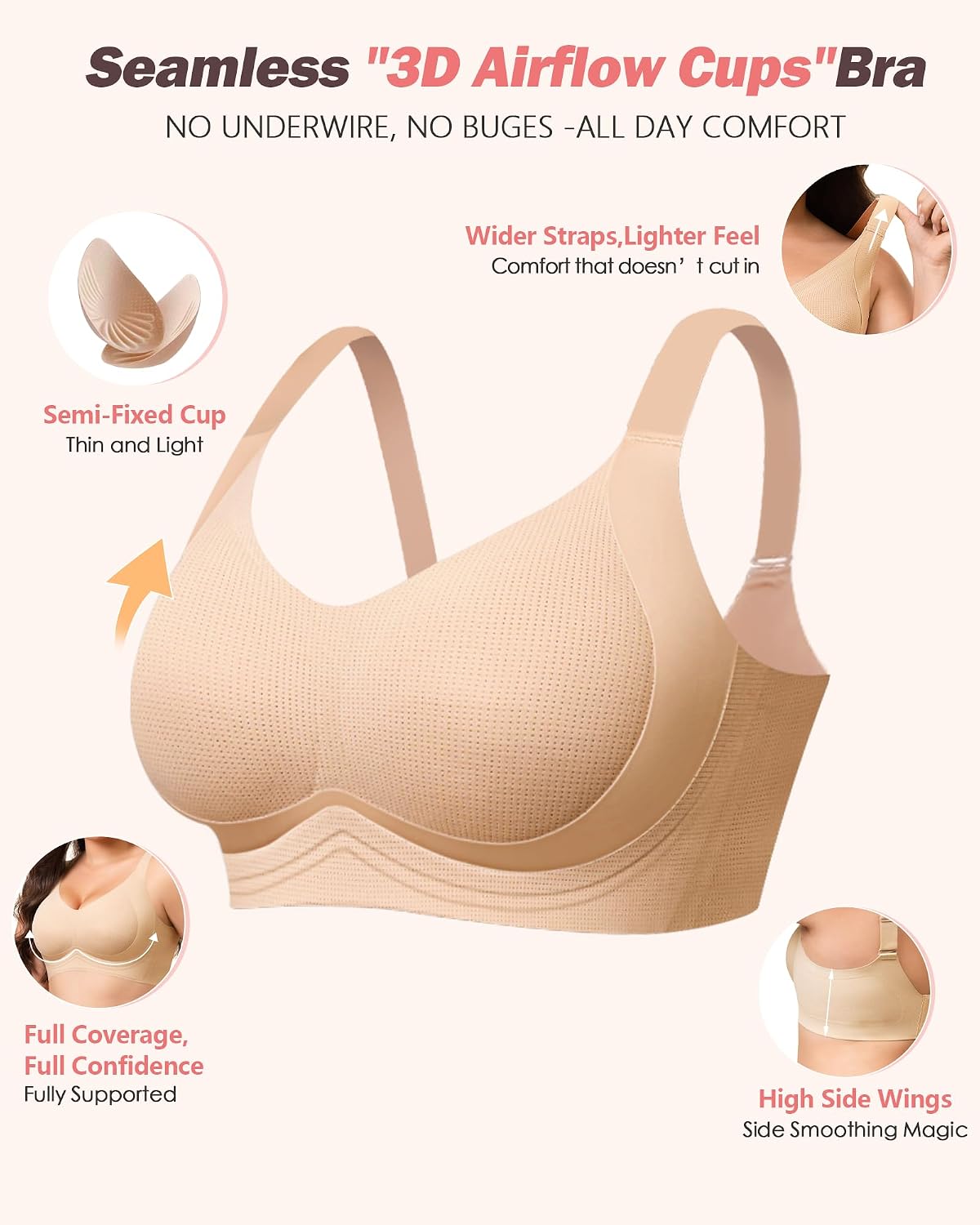 As Fairy Plus Size Wireless Full Coverage Bra — image 5