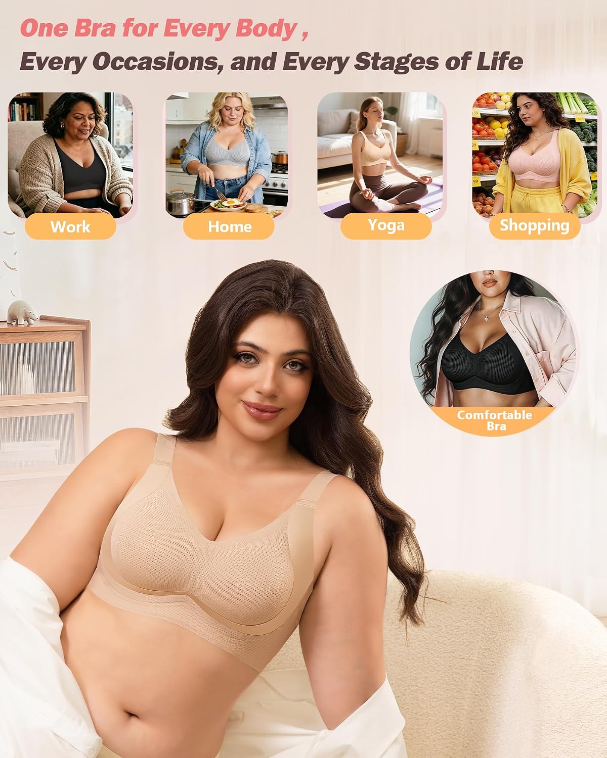 As Fairy Plus Size Wireless Full Coverage Bra — image 6