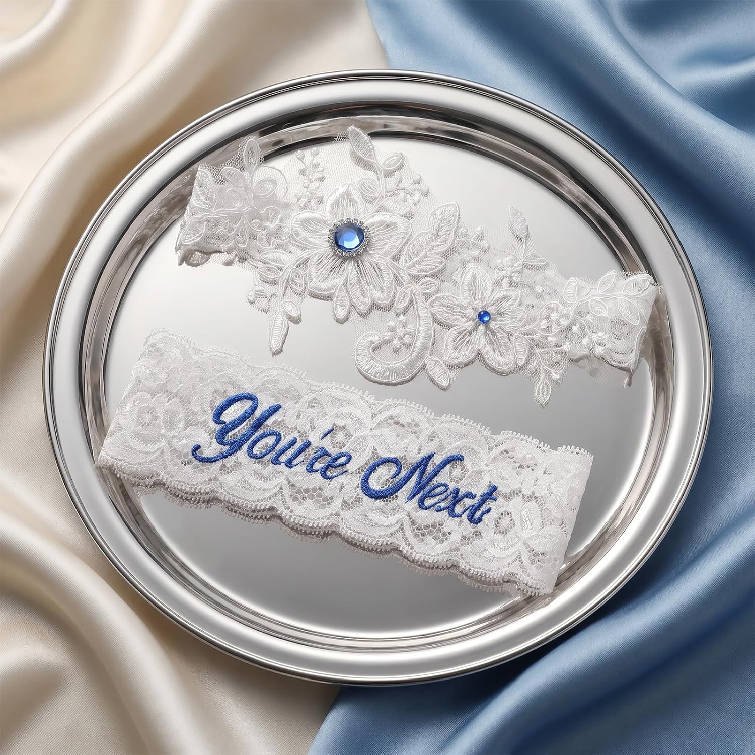 Chsoejuf 2-Piece Lace Wedding Garter Set — image 3