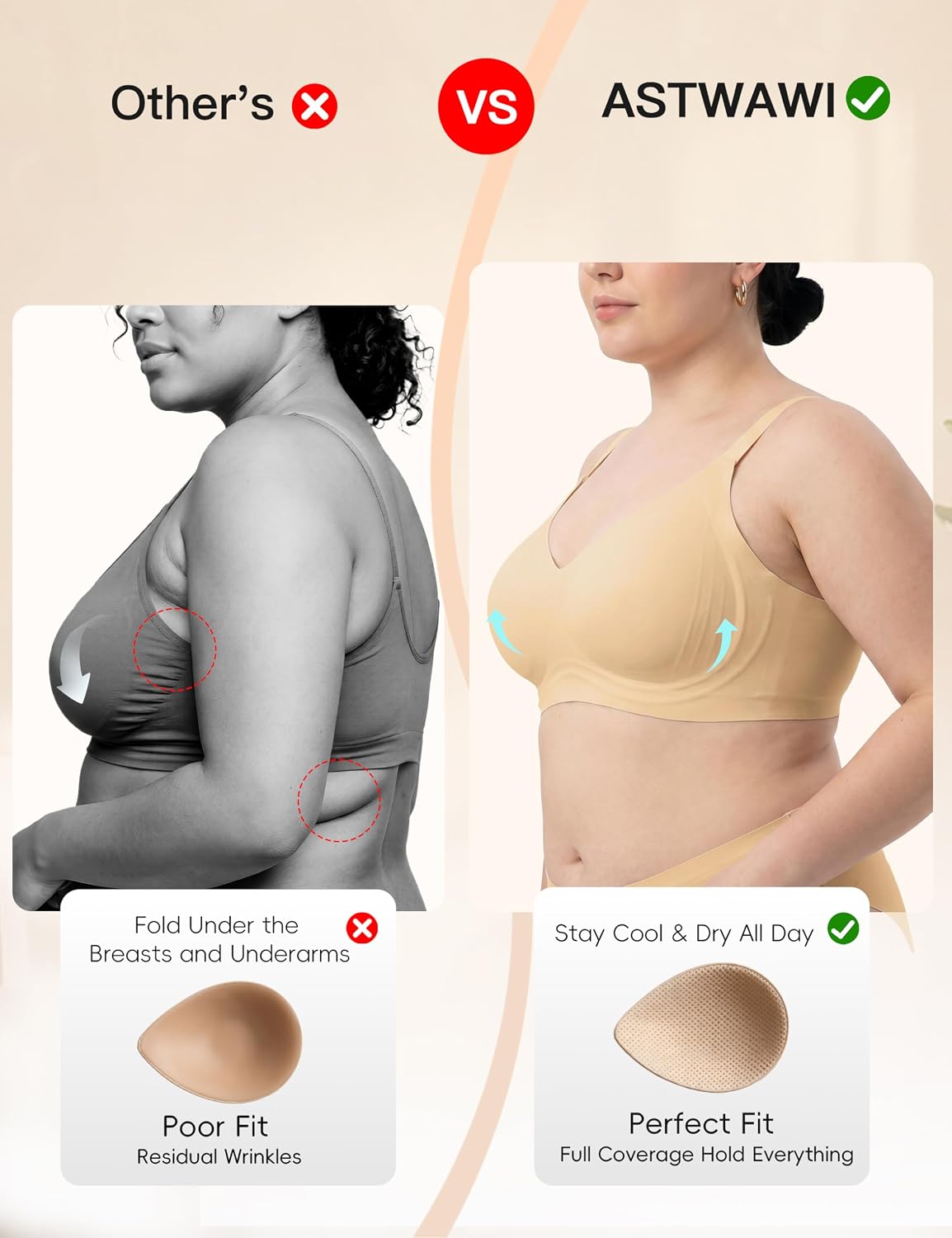 ASTWAWI Women's Full Coverage Wireless Minimizer Bra — image 5