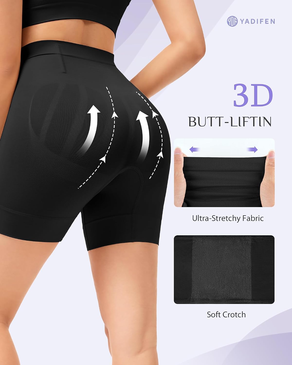 YADIFEN Mid Waisted Tummy Control Shapewear Shorts — image 2