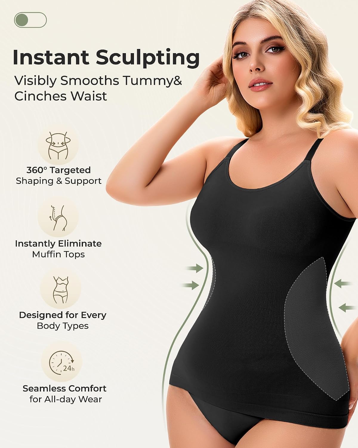 Inyself Women's Tummy Control Shapewear Cami — image 2